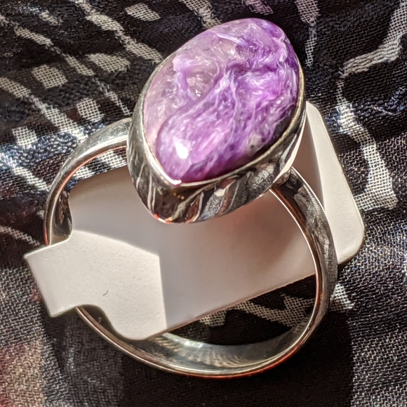 Genuine Russian Charoite Ring - Picture 6 of 8